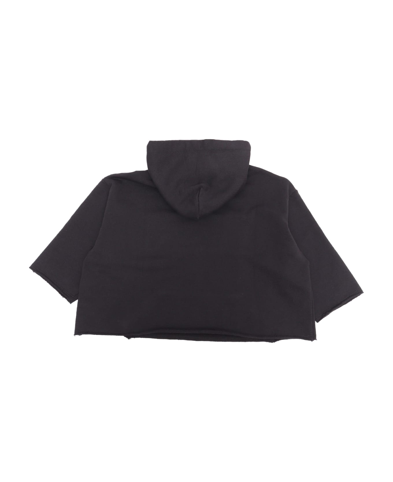 MM6 Maison Margiela Black Cropped Sweatshirt - BLACK