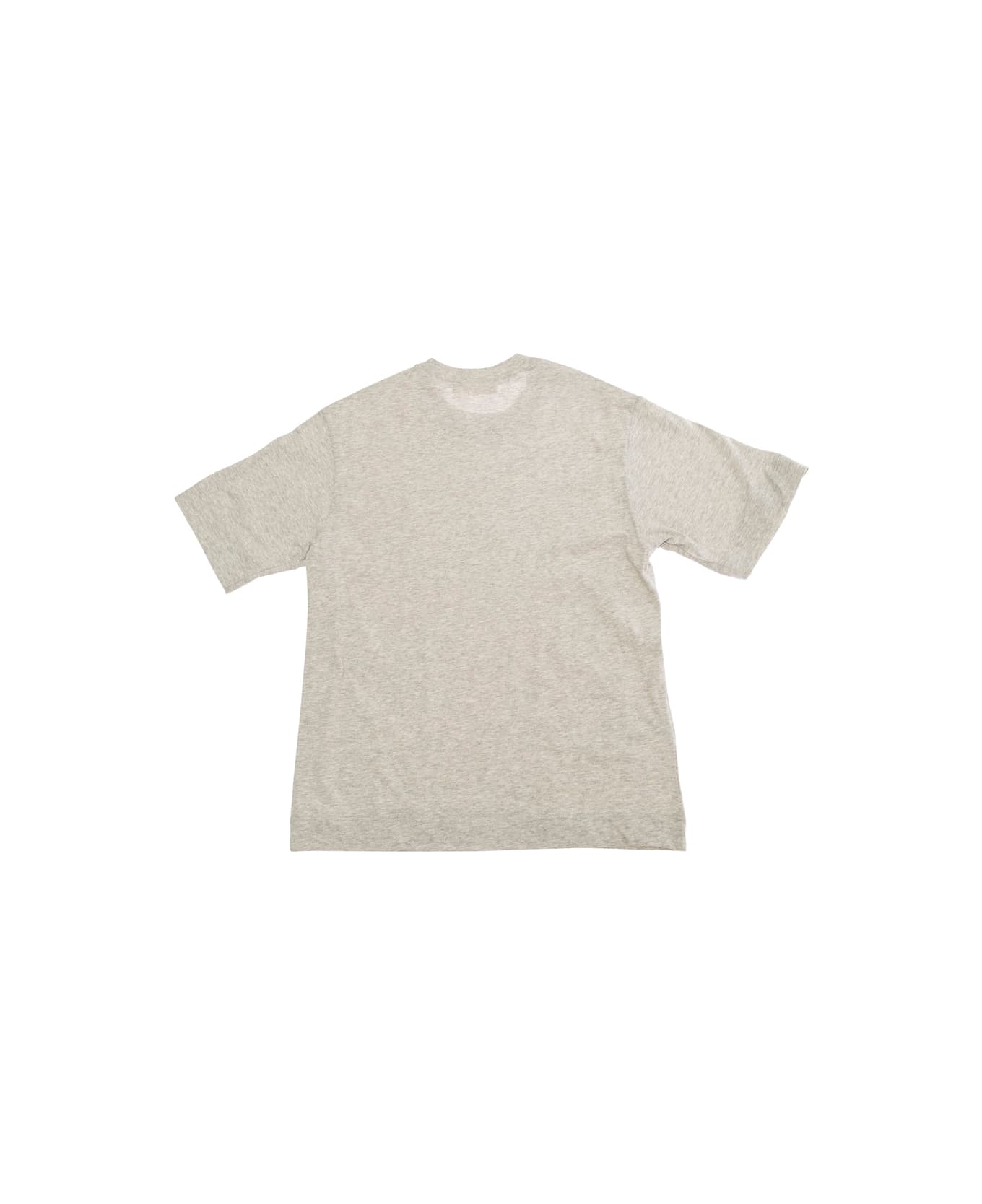 Marni Grey Crew Neck T-shirt With Front Logo Print In Cotton Boy - Grey