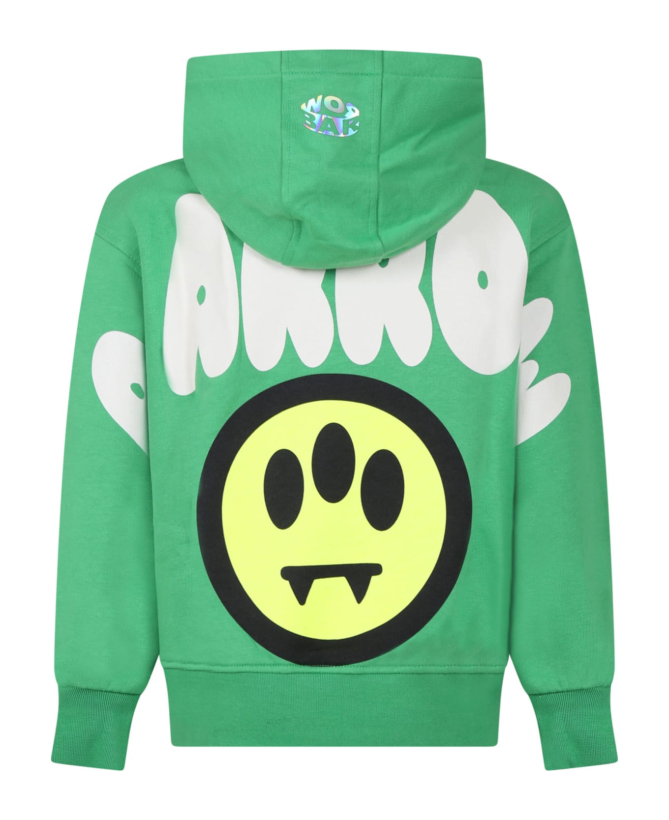 Barrow Green Sweatshirt For Kids With Logo And Iconic Smiley Face - Fern Green ニットウェア＆スウェットシャツ