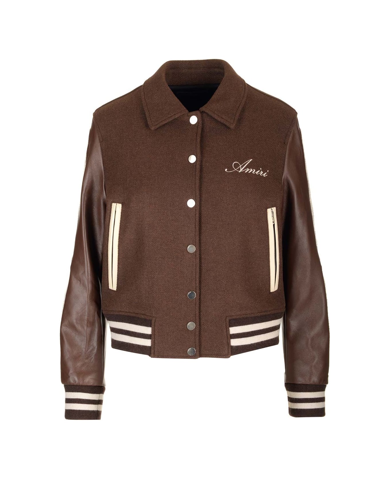 AMIRI "bones" Varsity Jacket - Brown