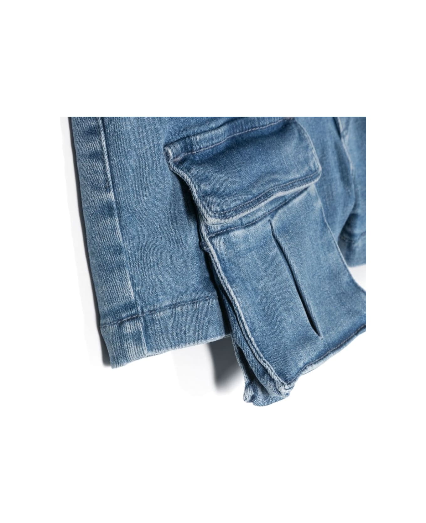 Miss Blumarine Blue Denim Cargo Shorts - DENIM BLUE