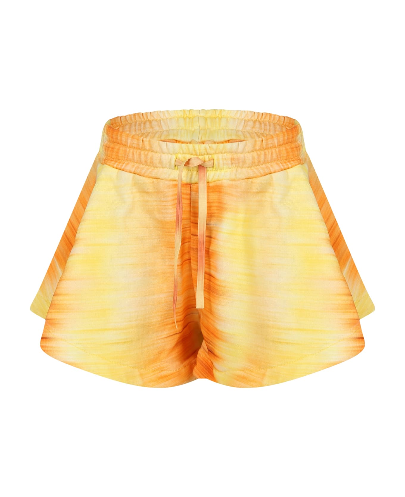 MSGM Orange Shorts For Girl With Logo - Orange