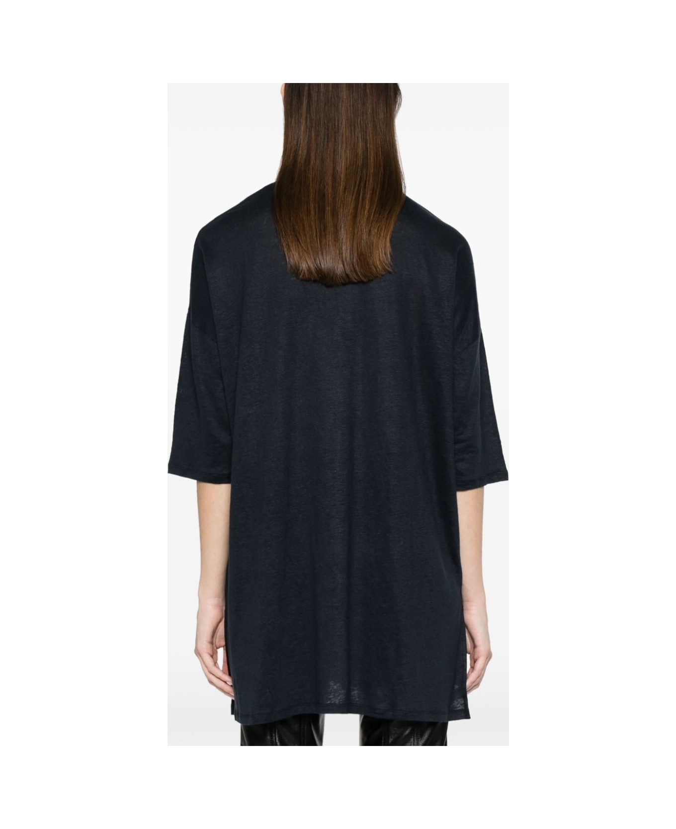 Majestic Filatures Linen Blend Tunic Dress - Blue