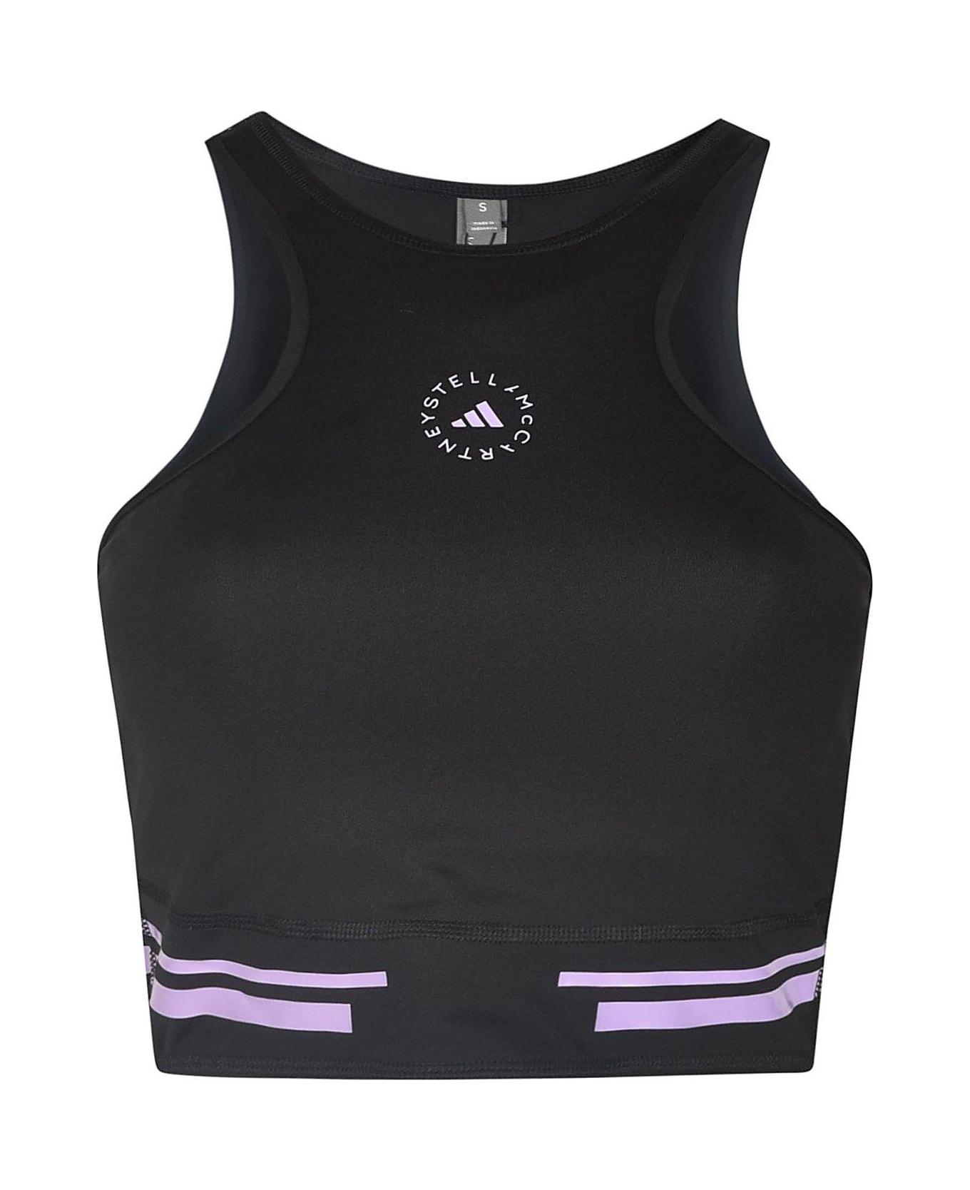 Adidas by Stella McCartney Halterneck Cropped Tank Top - Black Purple