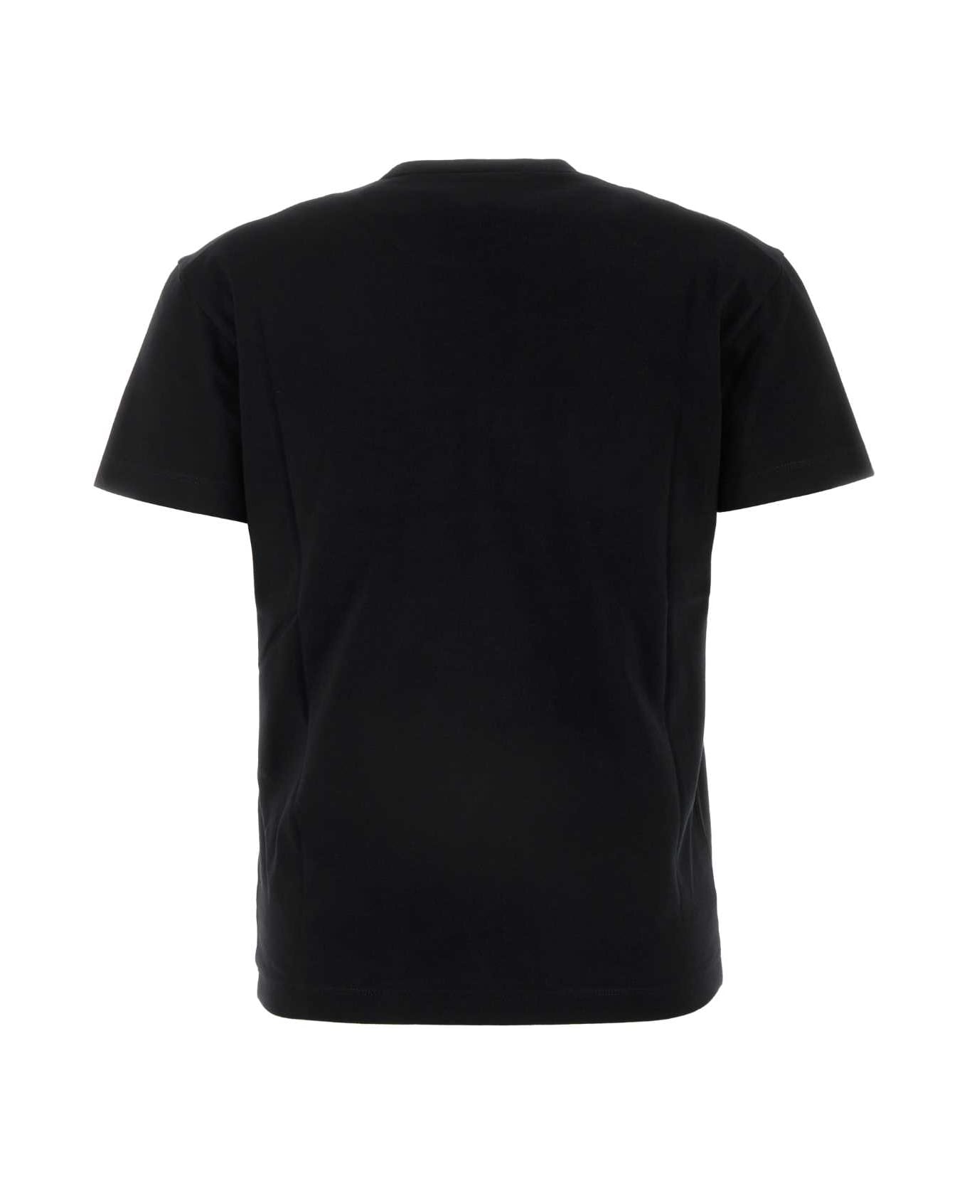 Dsquared2 Black Cotton T-shirt - BLACKWHITEPRINT