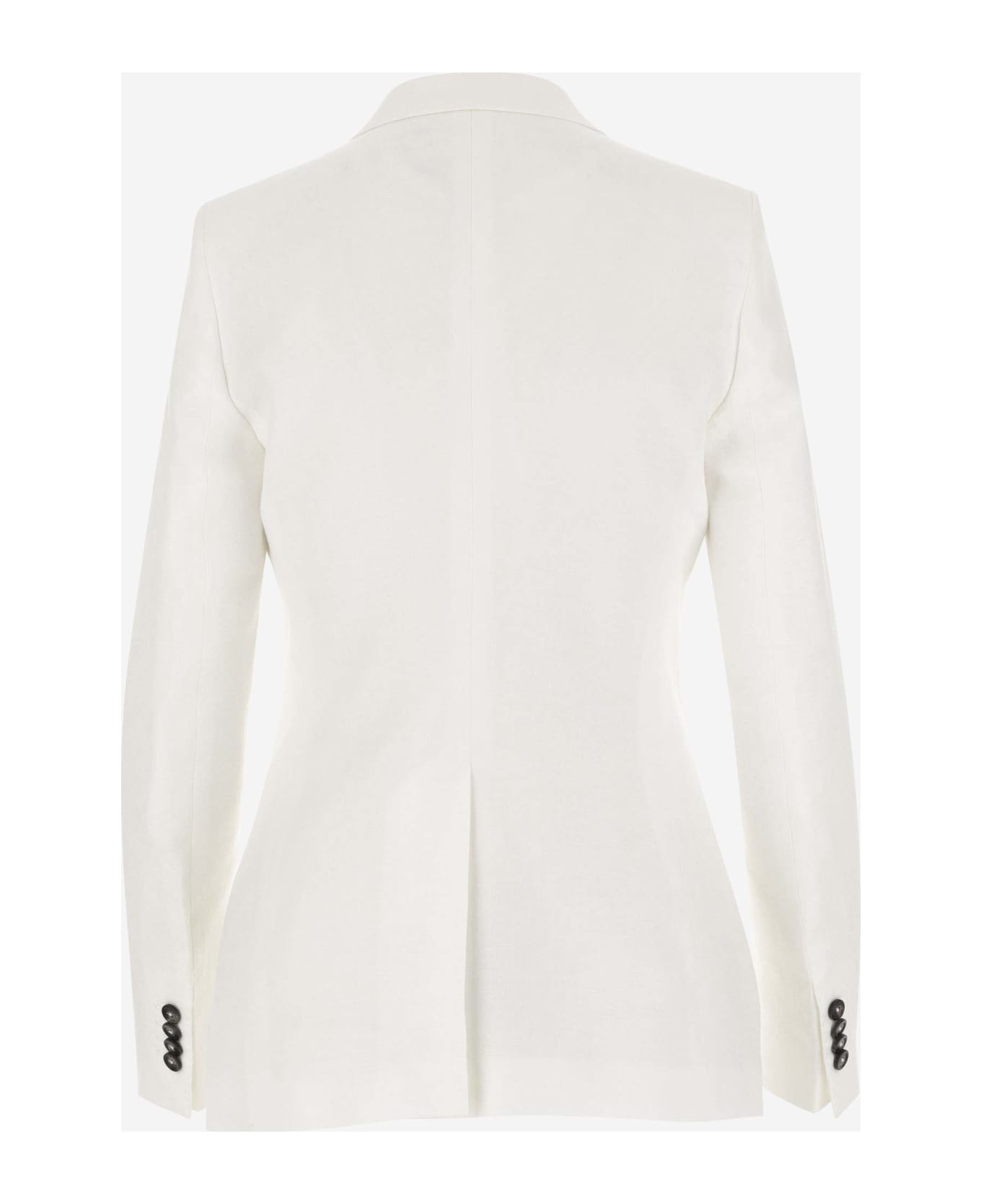 Tagliatore Single-breasted Linen Jacket - White