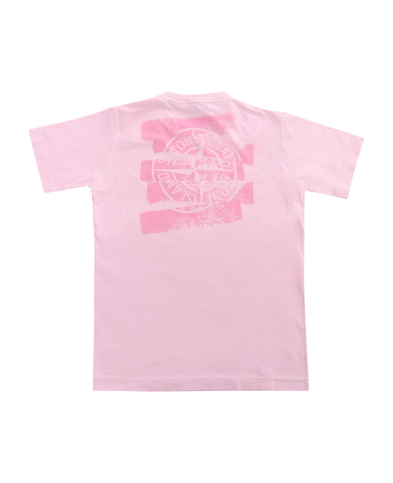 Stone Island Junior Pink T-shirt With Prints - PINK