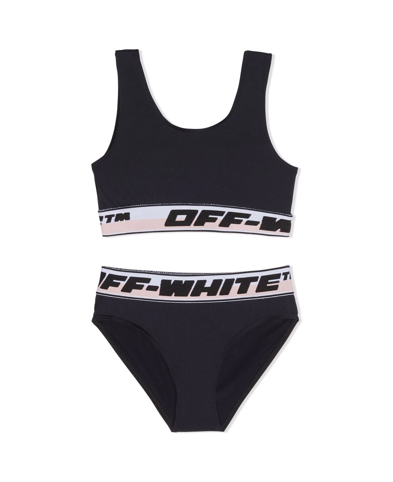 Off-White Kids Black Logo Band Bikini - Black