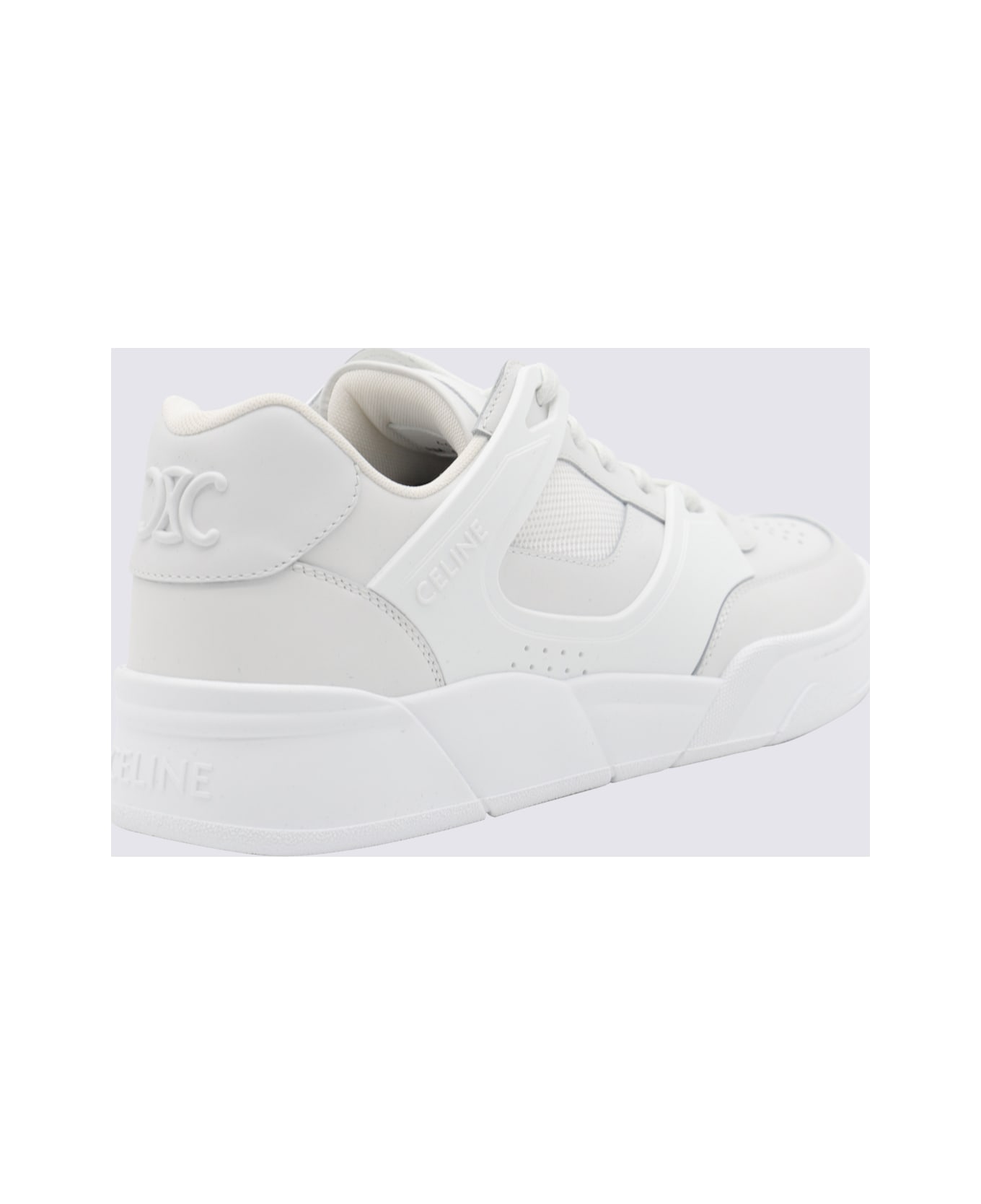 Celine White Leather Sneakers - White