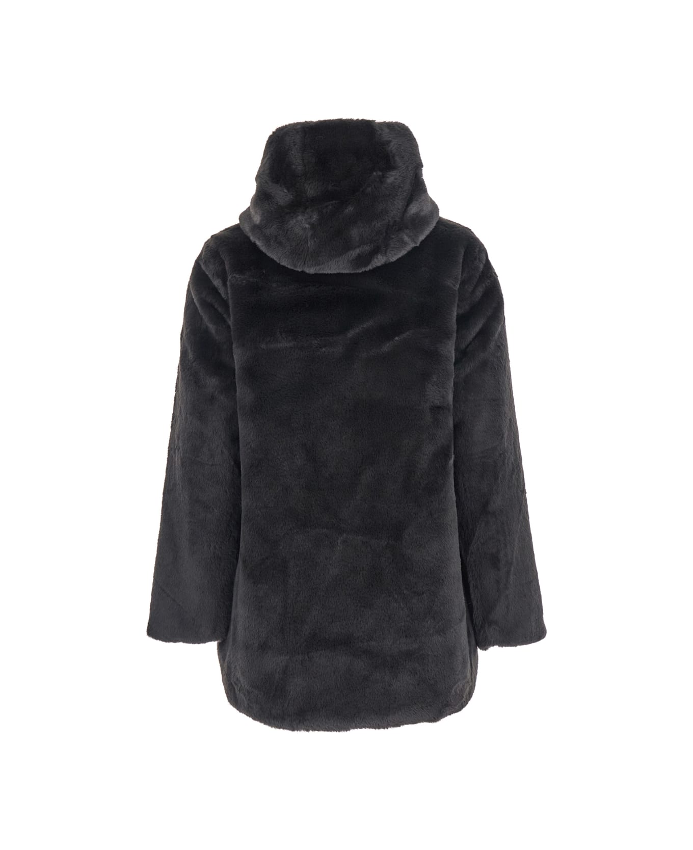 Save the Duck 
bridget
 Black Reversible Jacket With Front Zip Closure In Ecofur Woman - Black