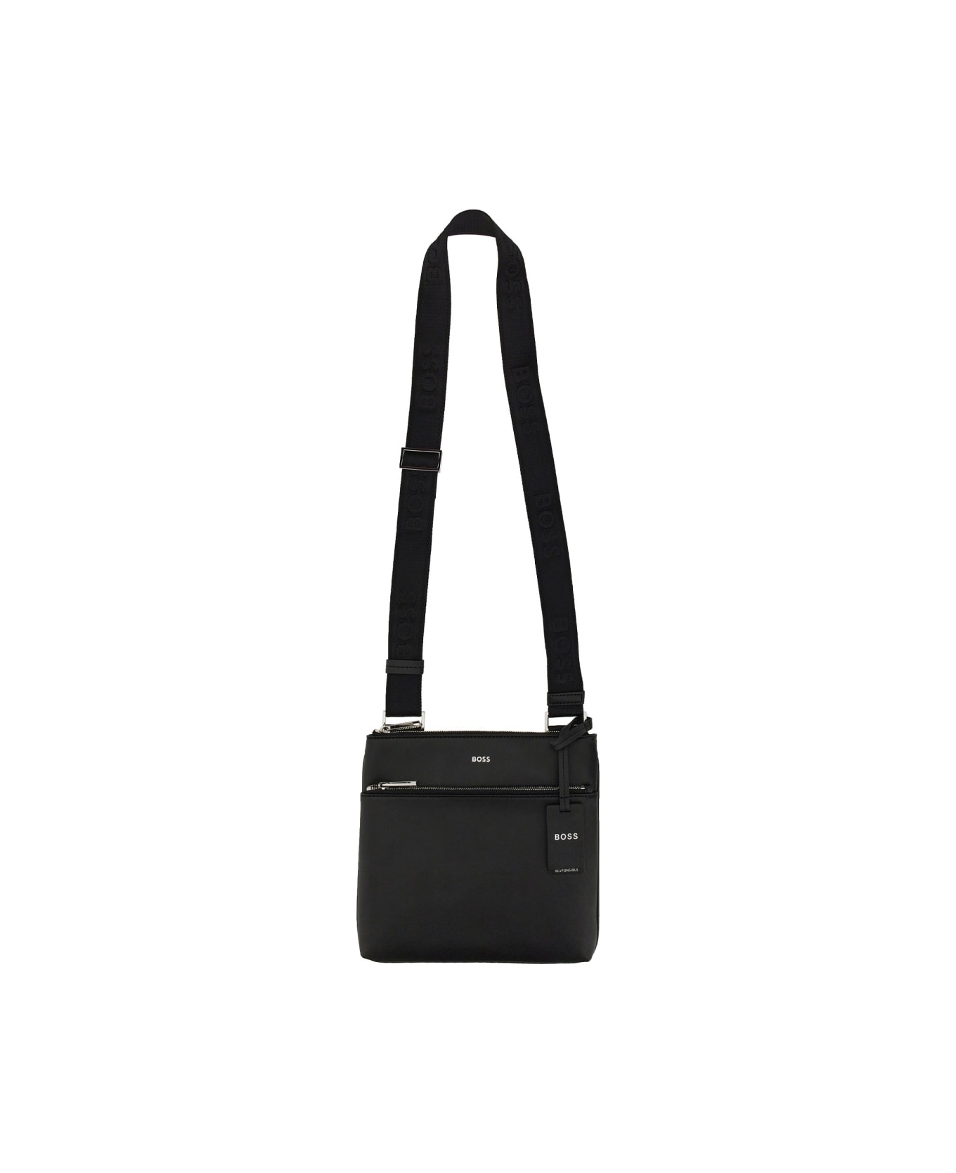 Hugo Boss Envelope Bag With Logo - BLACK