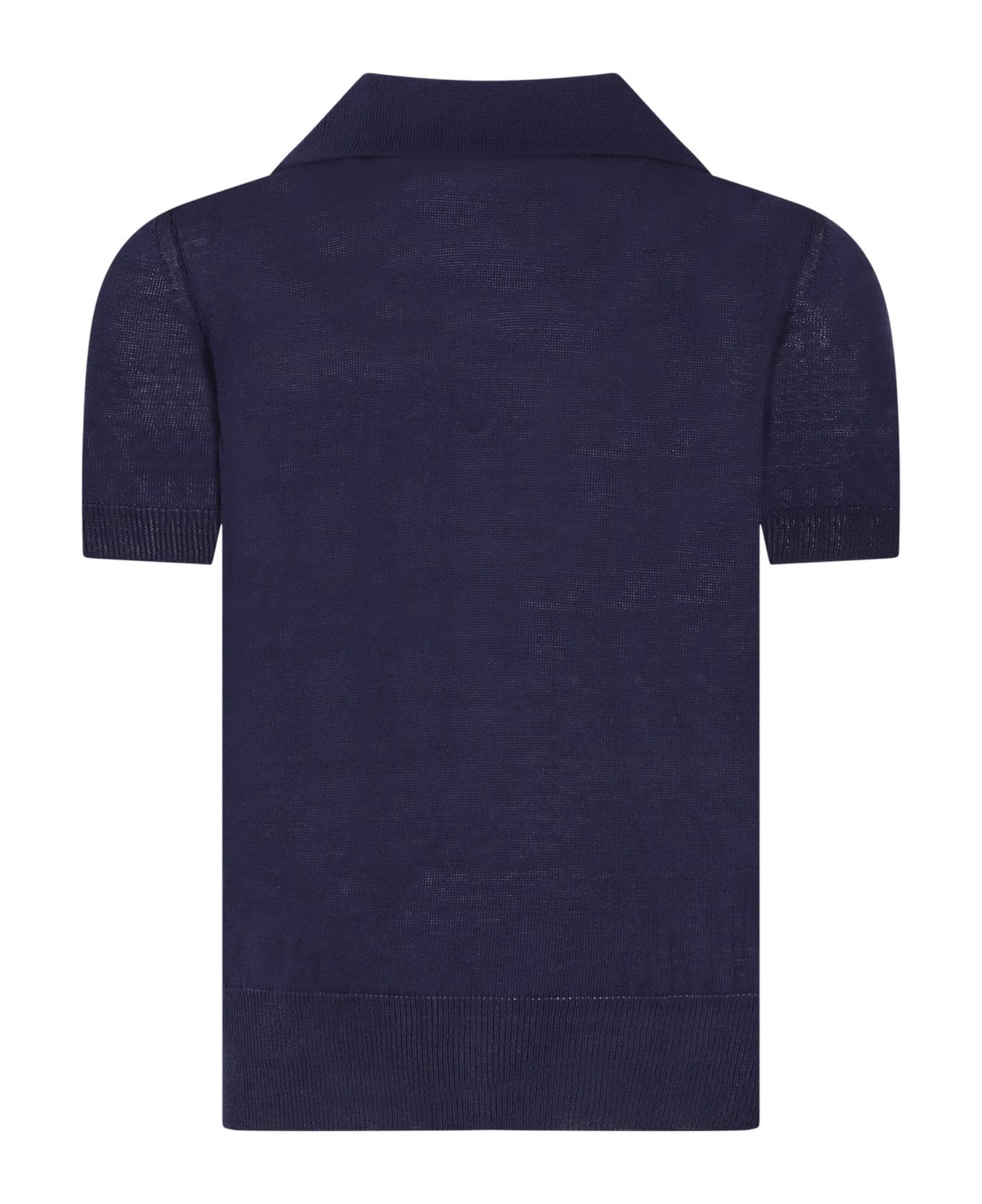 Neil Barrett Blue Polo Shirt With Iconic Thunderbolt For Boy - Blue