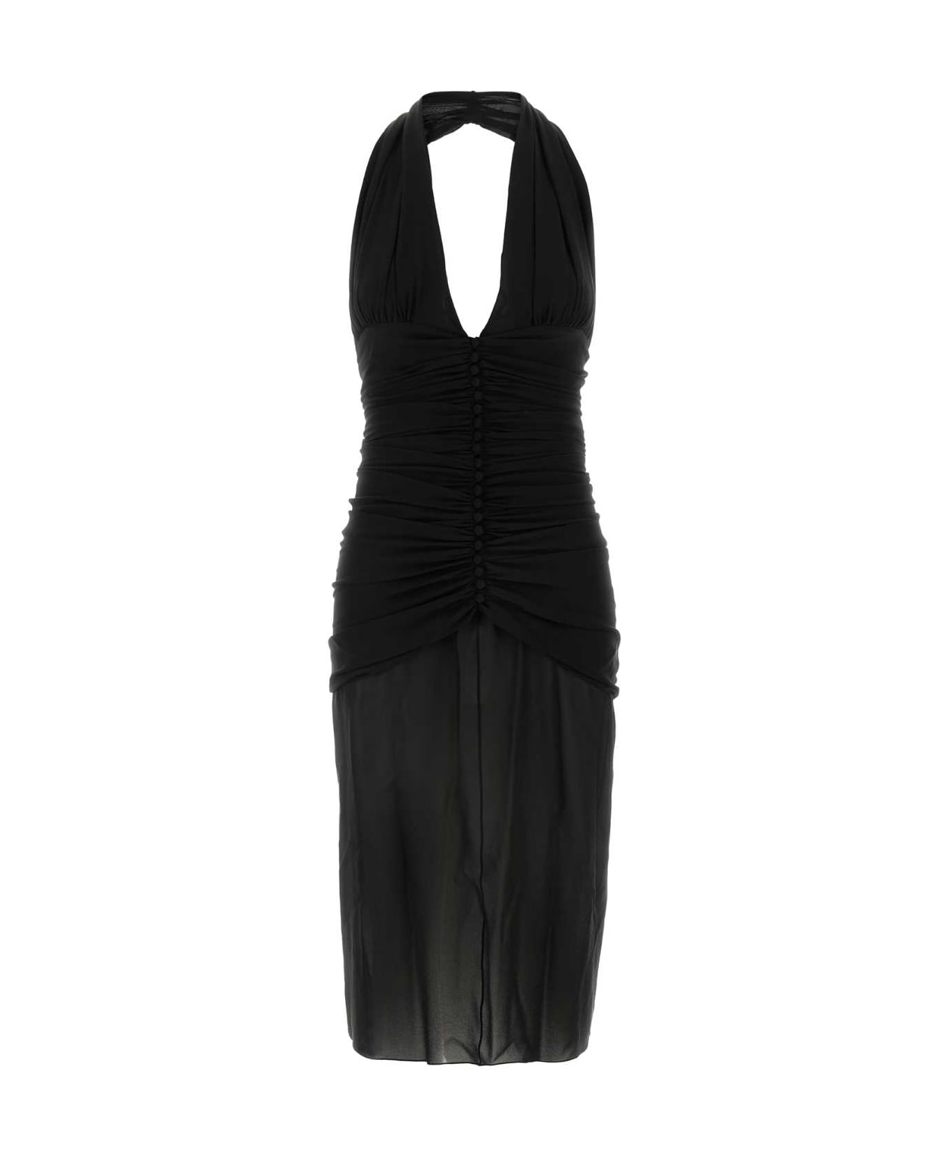 Saint Laurent Black Crepe Dress - NOIR ワンピース＆ドレス