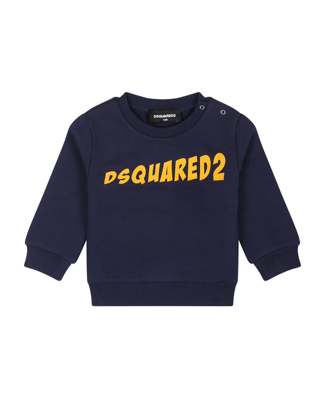Dsquared2 Blue Sweatshirt For Baby Boy With Logo - Blue