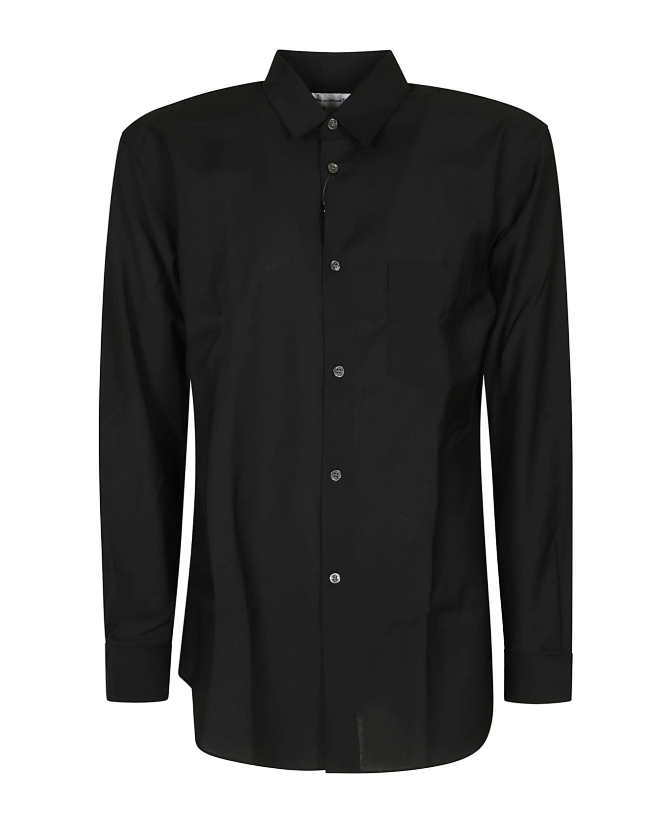 Comme des Garçons Shirt Round Hem Plain Shirt - Black シャツ