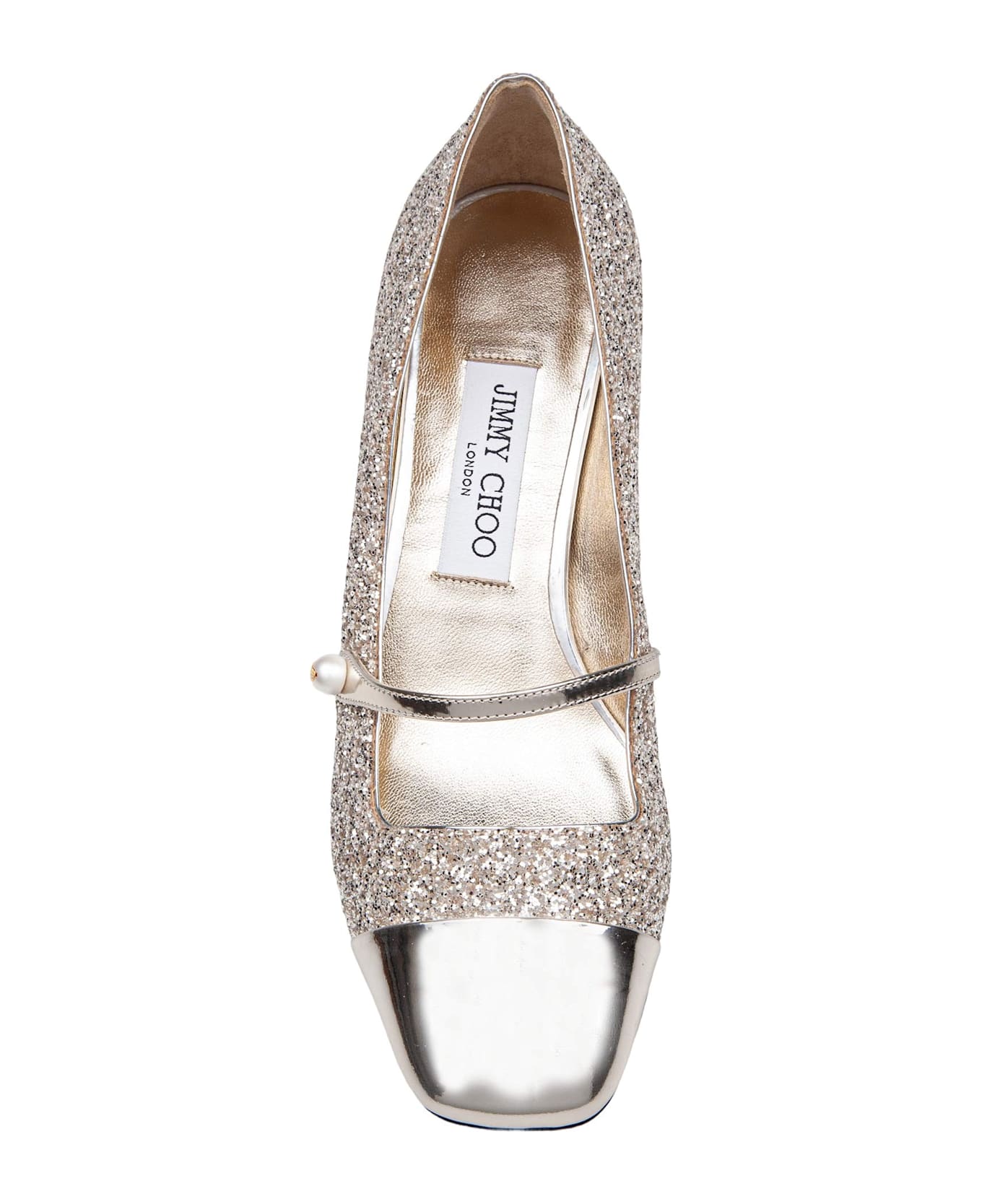 Jimmy Choo Glitter And Laminated Leather Pumps Color Gold And Sand - GOLD/SAND