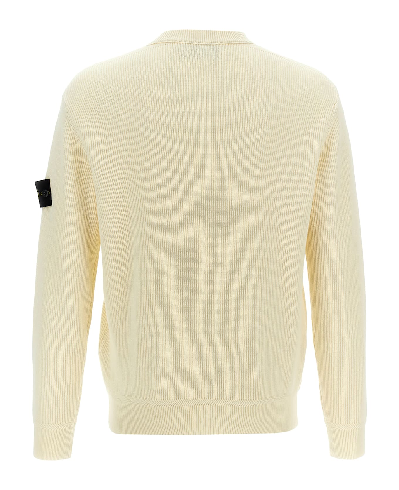 Stone Island Ribbed Wool Sweater - White