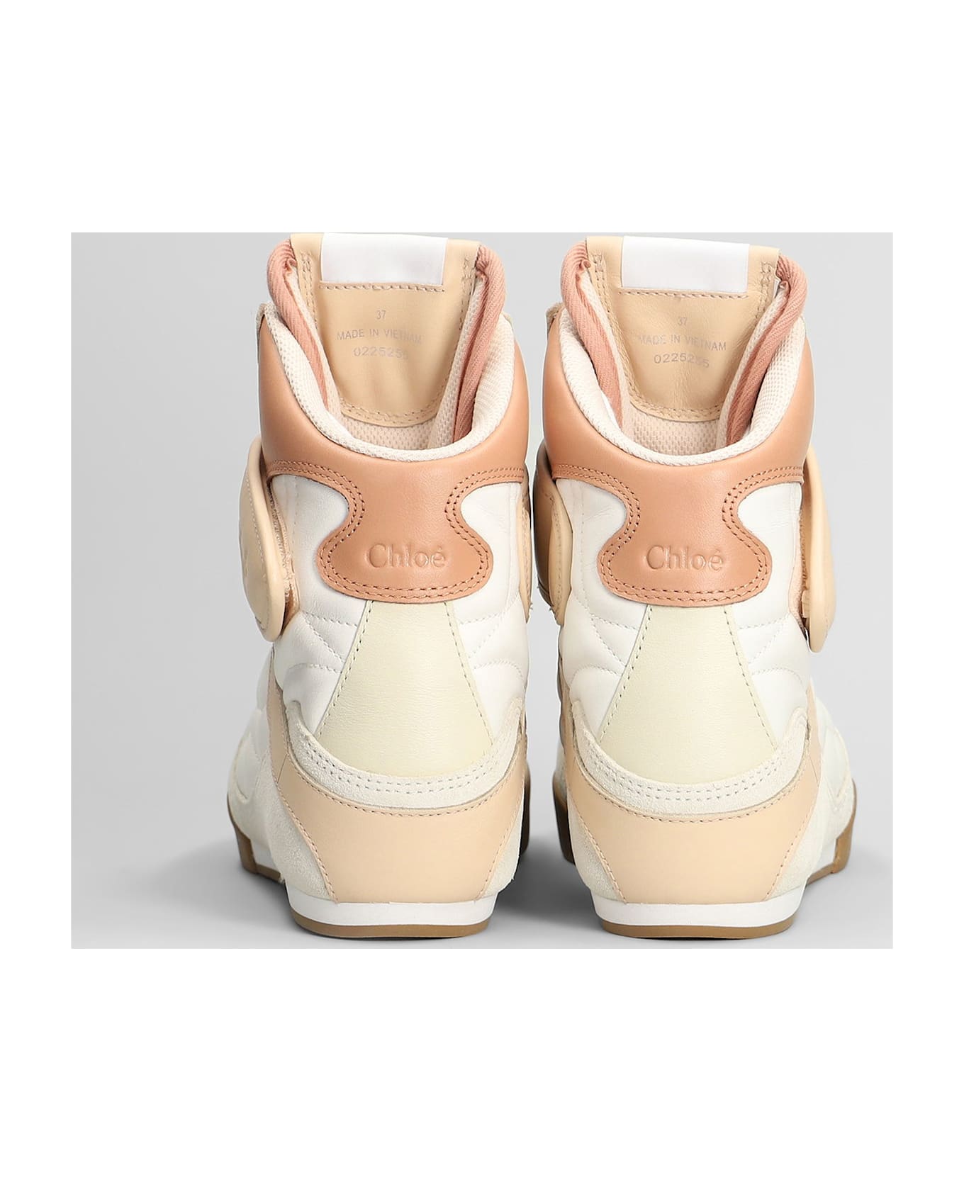 Chloé Kick Sneakers In White Suede And Leather - white