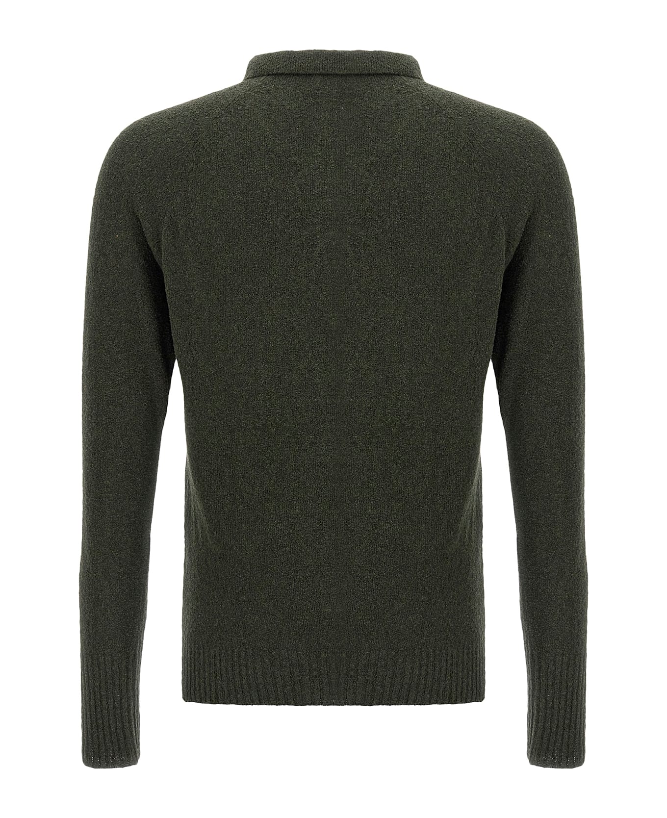 Ma
ry
ya Bouclé Cotton Polo Shirt - Green