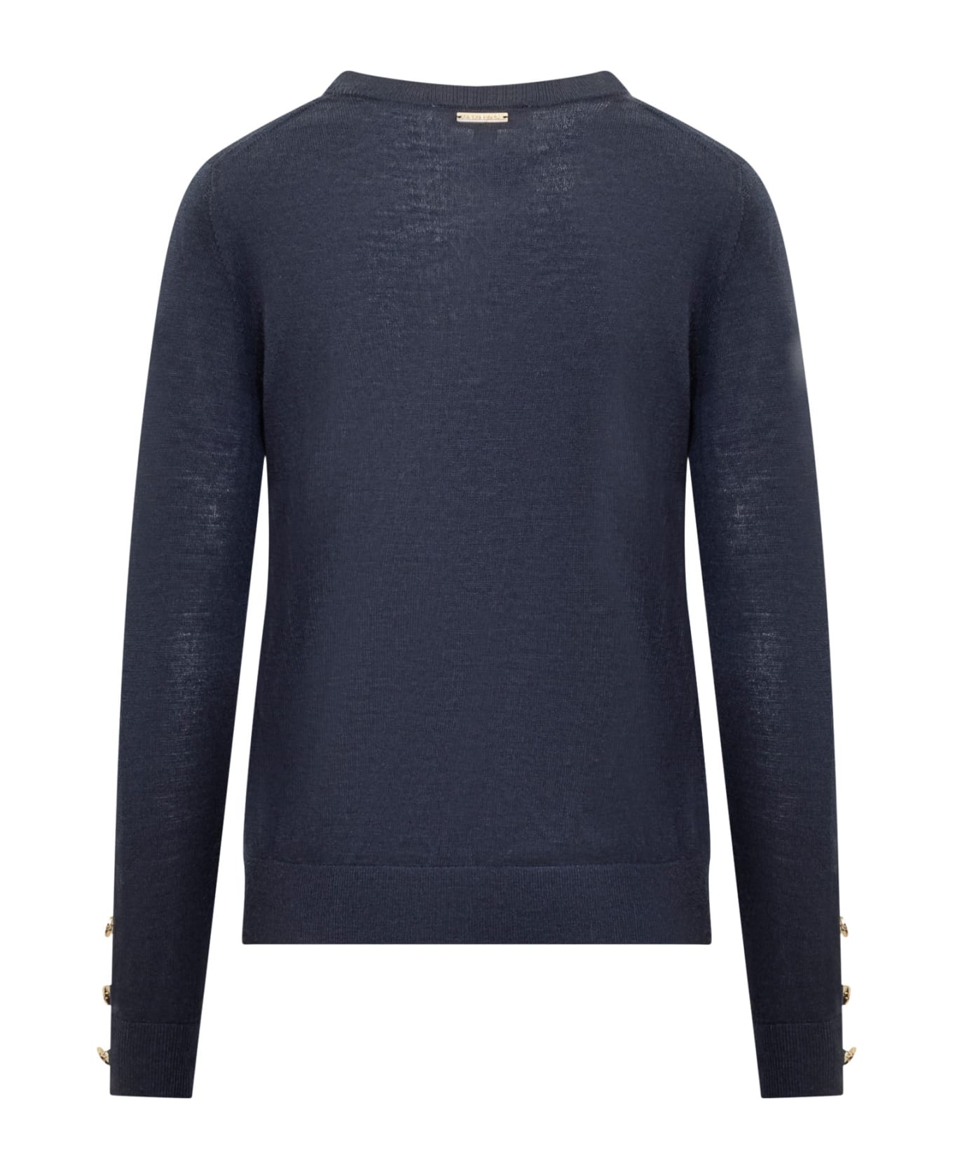 MICHAEL Michael Kors Merino Button Long Sleeve Sweater - blue
