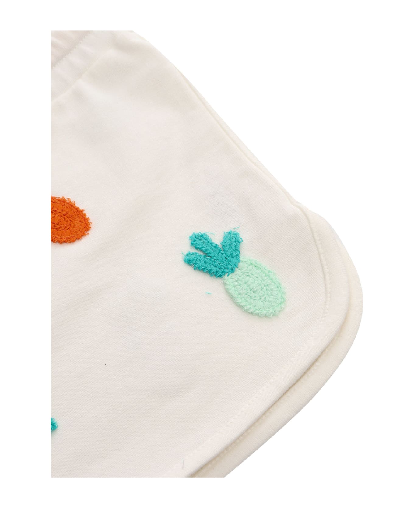 Stella McCartney Kids White Shorts With Embroidery - WHITE