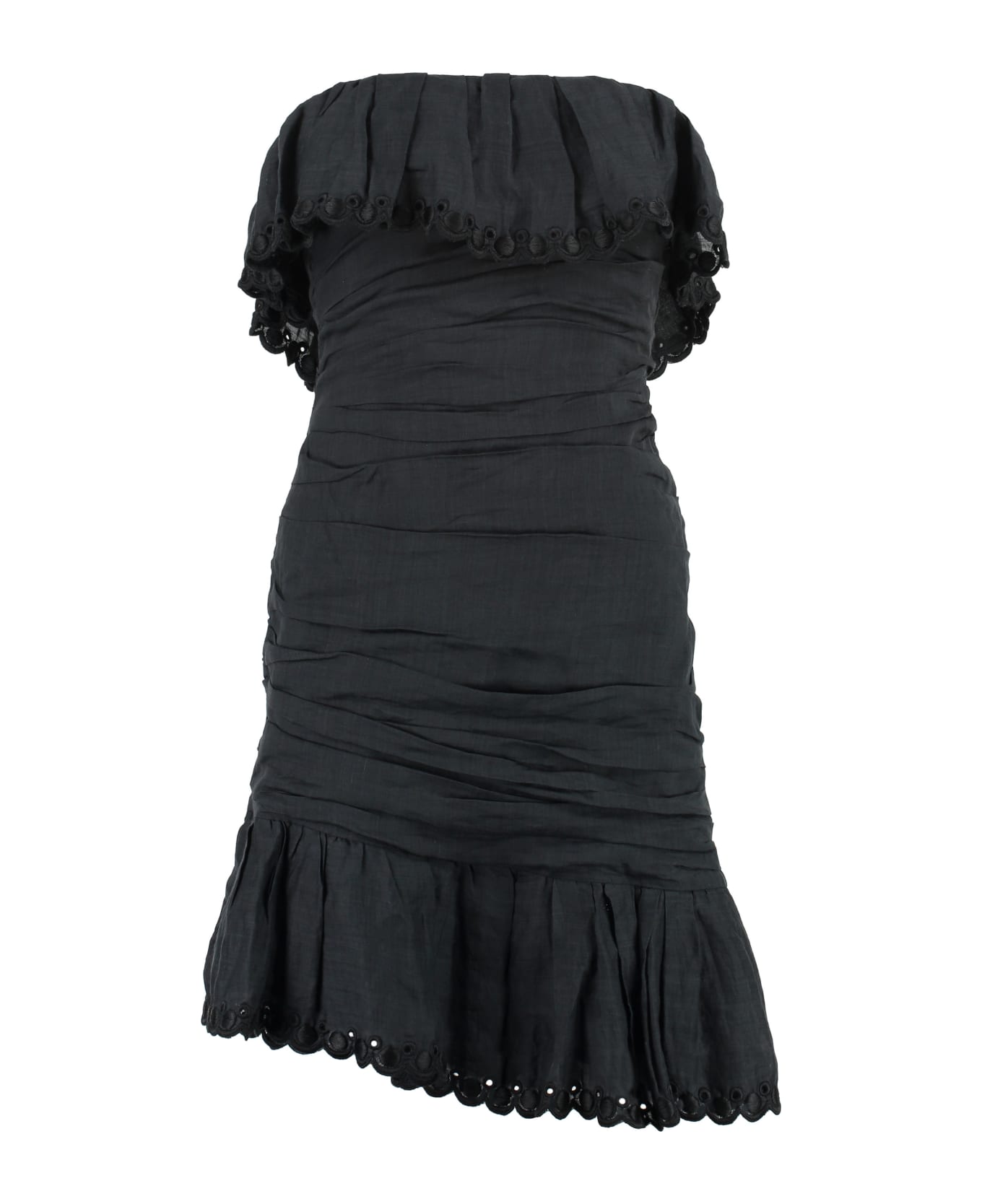 Isabel Marant Off-shoulder Minidress With Ruches Detail - black