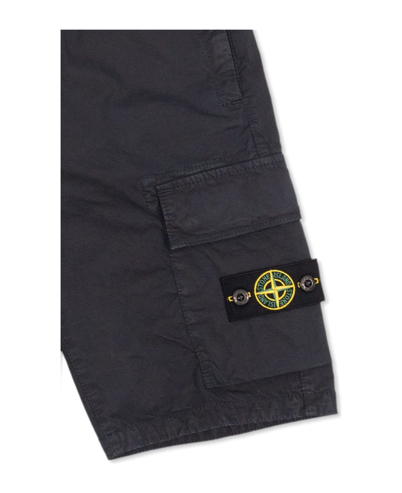 Stone Island Junior Compass Patch Knee-length Cargo Shorts - Blu Navy ボトムス