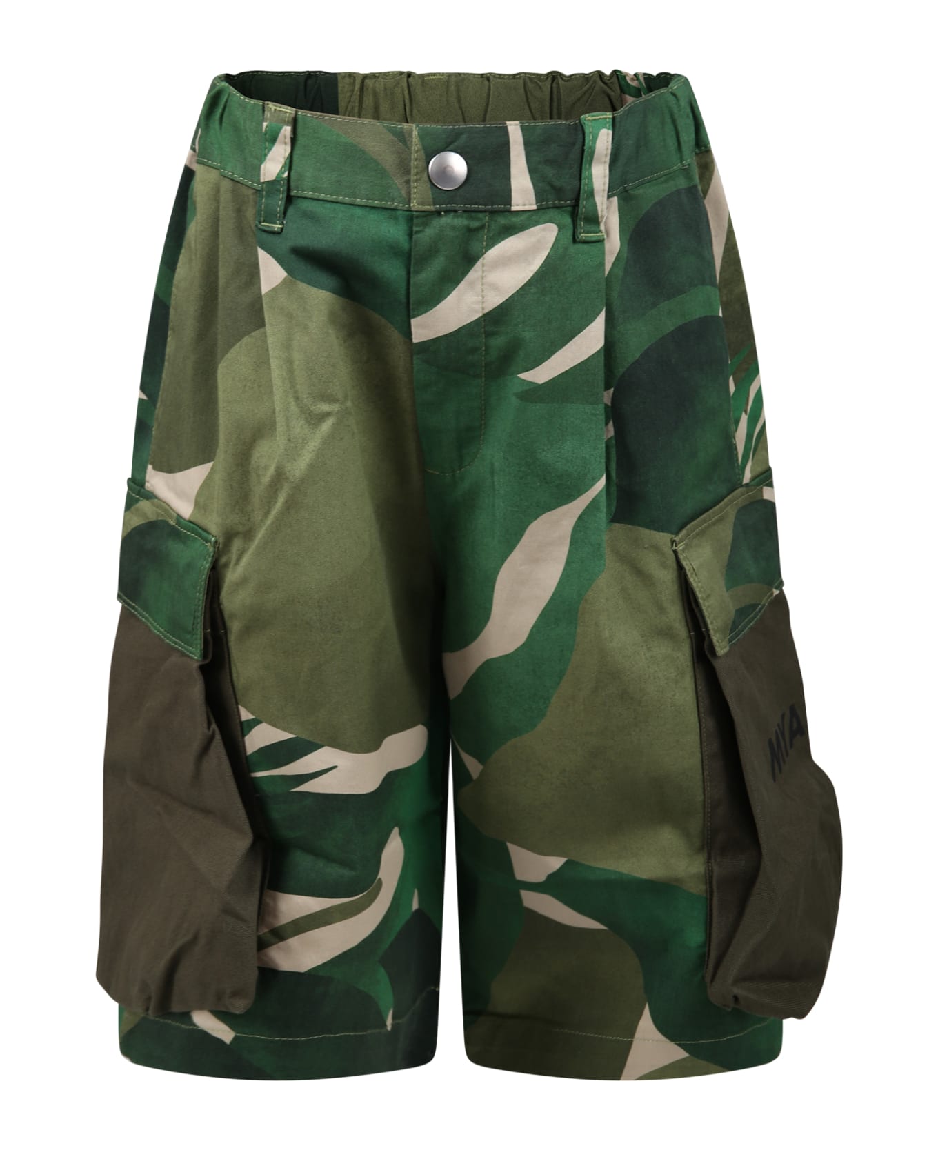 MYAR Green Shorts For Boy With Print And Logo - Green