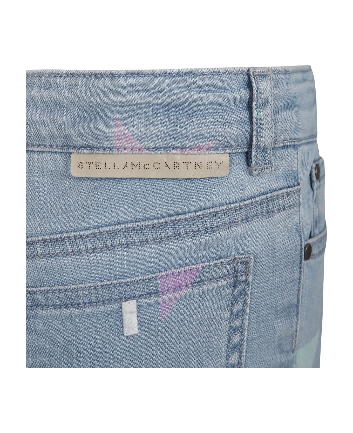 Stella McCartney Kids Denim Jeans For Girl With All-over Stars - Denim