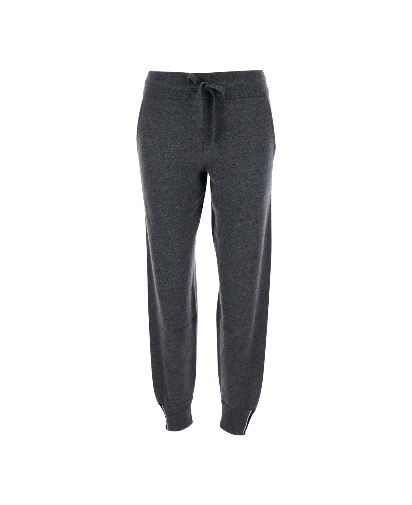 Thom Browne Grey Pants With Drawstring In Cashmere Woman - Grey