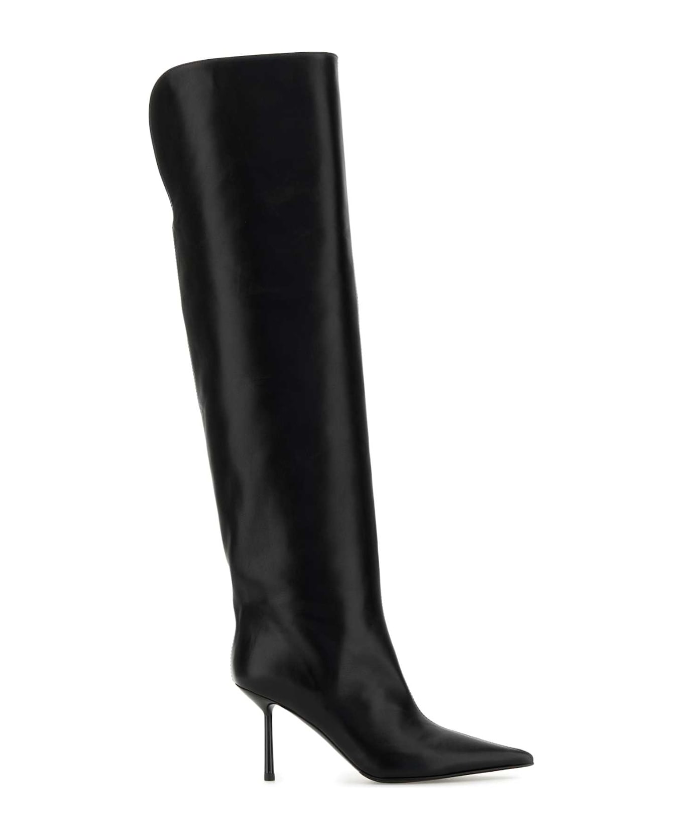 Le Silla Black Leather Bella Boots - NERO