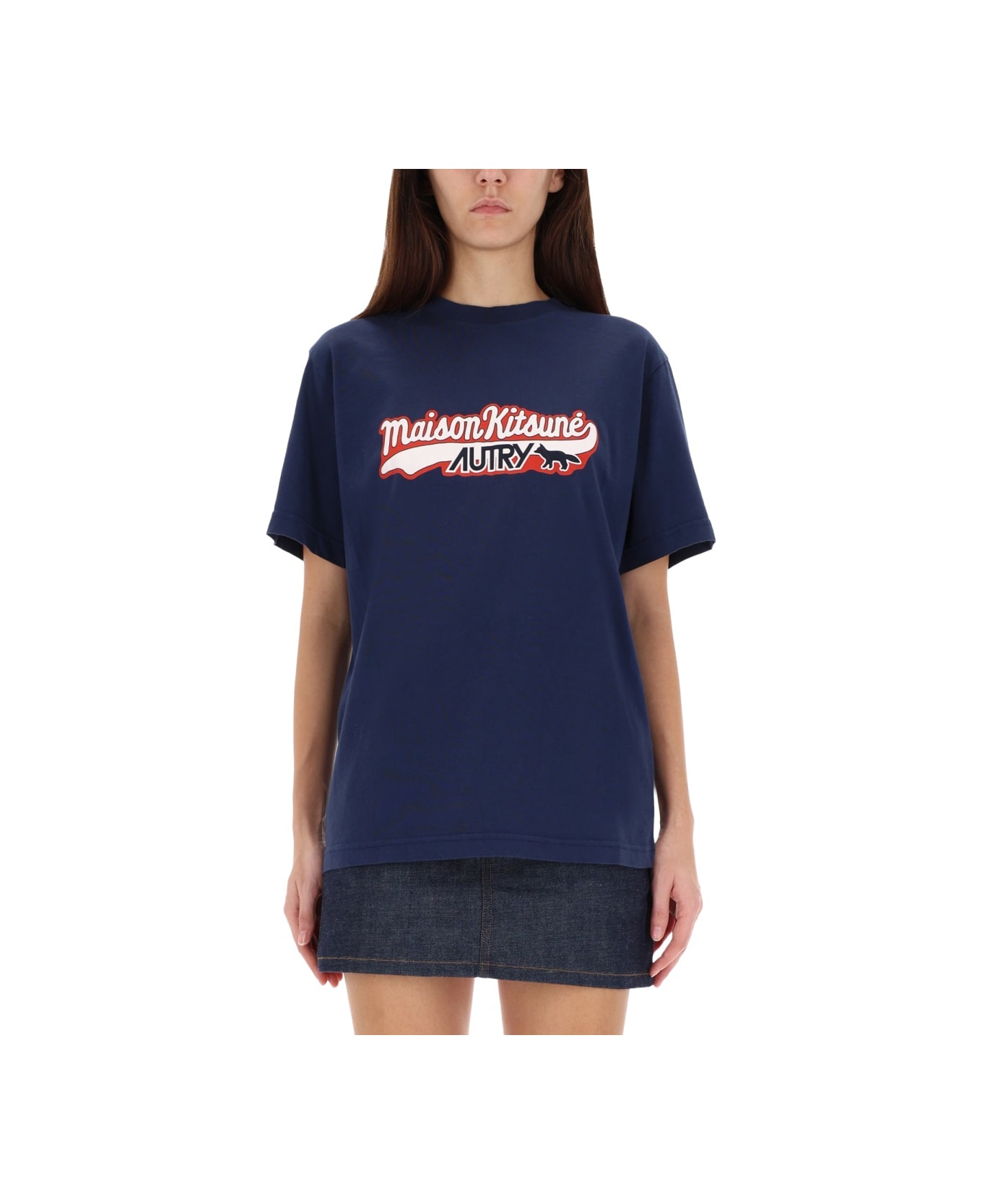 Autry X Maison Kitsuné Logo T-shirt - BLUE