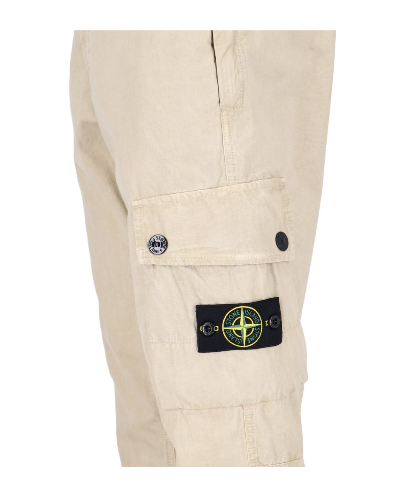 Stone Island Slim-fit Cotton Cargo Trousers - Beige ボトムス