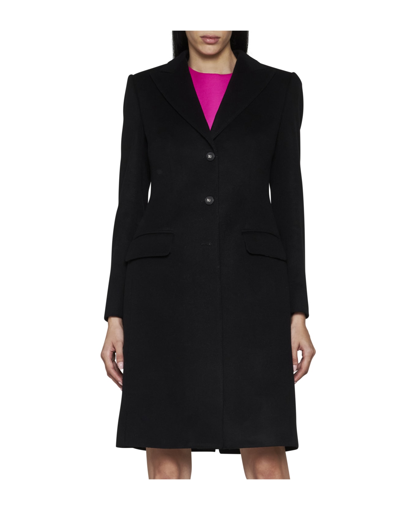 Dolce & Gabbana Wool And Cashmere Single-breasted Coat - black