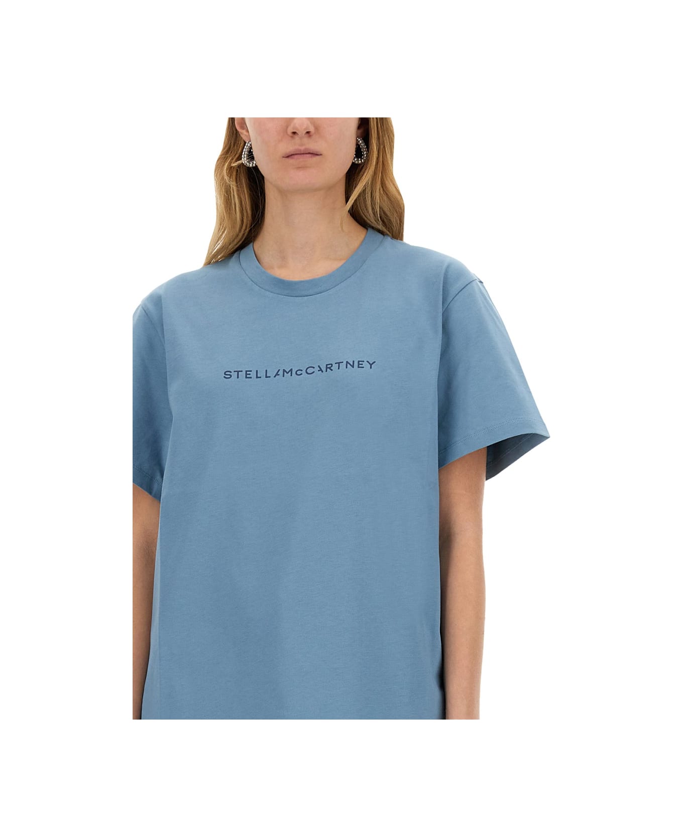 Stella McCartney T-shirt With Logo - MINERAL BLUE