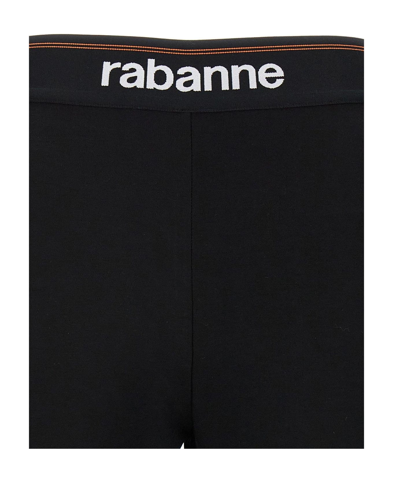 Paco Rabanne Logo Waistband Stretch Leggings - Black