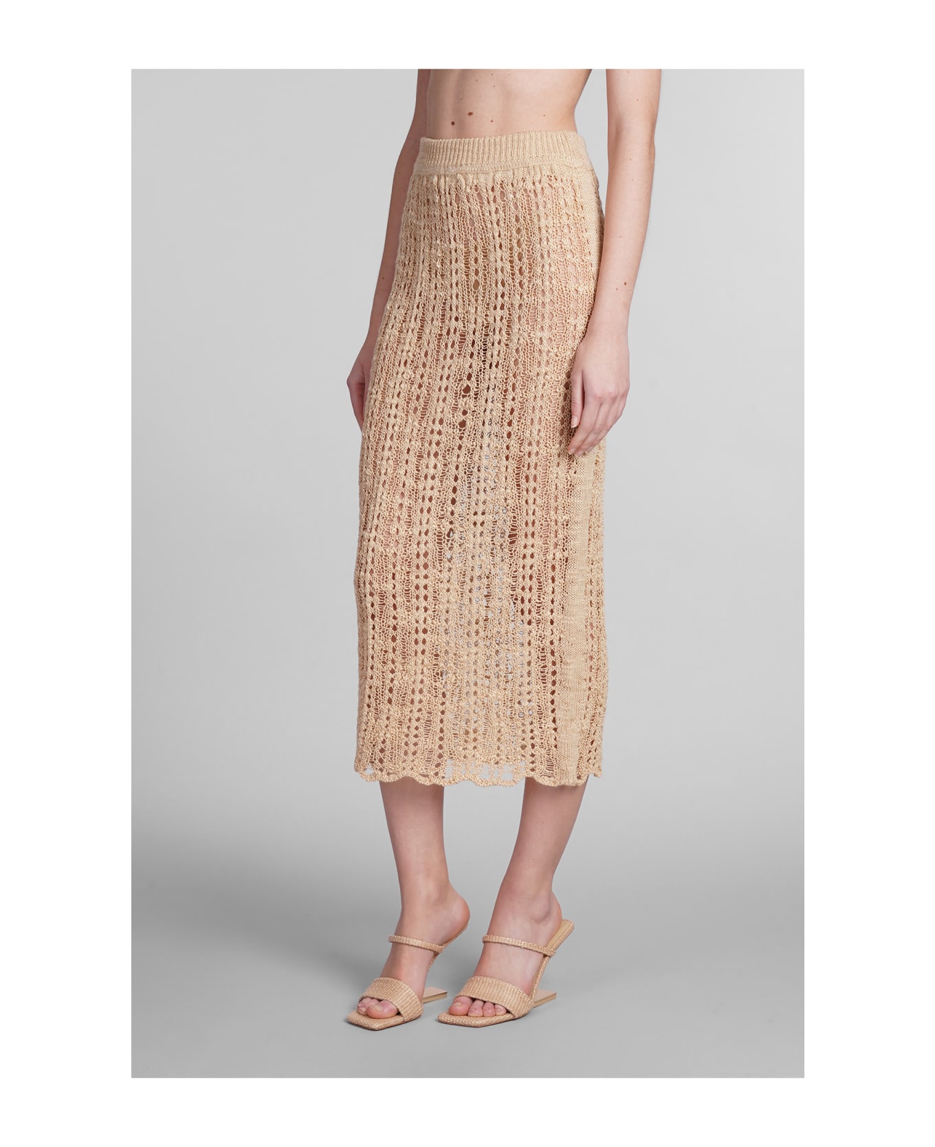 Cult Gaia Dawson Skirt In Beige Wool - beige
