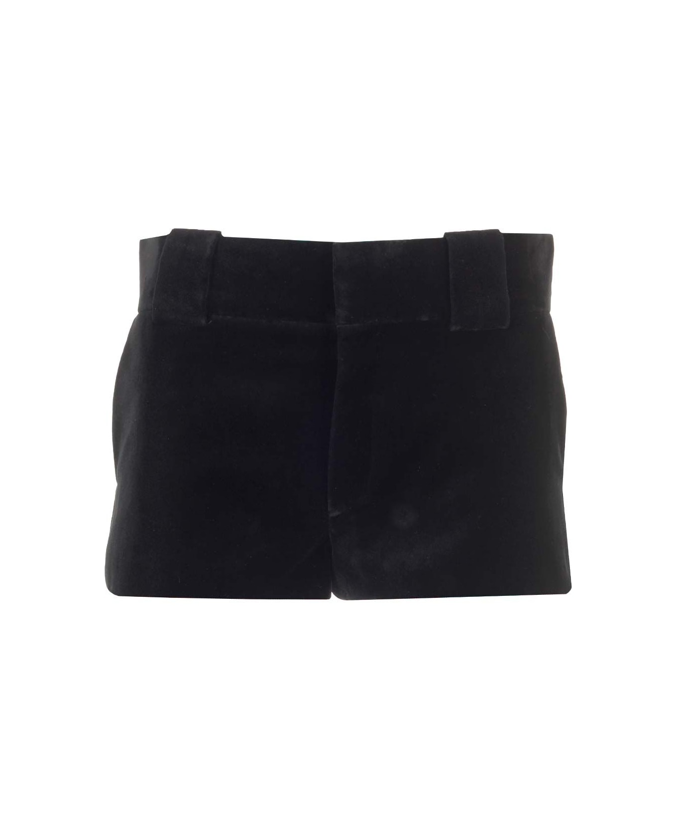 Chloé Tailored Velvet Mini Shorts - Black