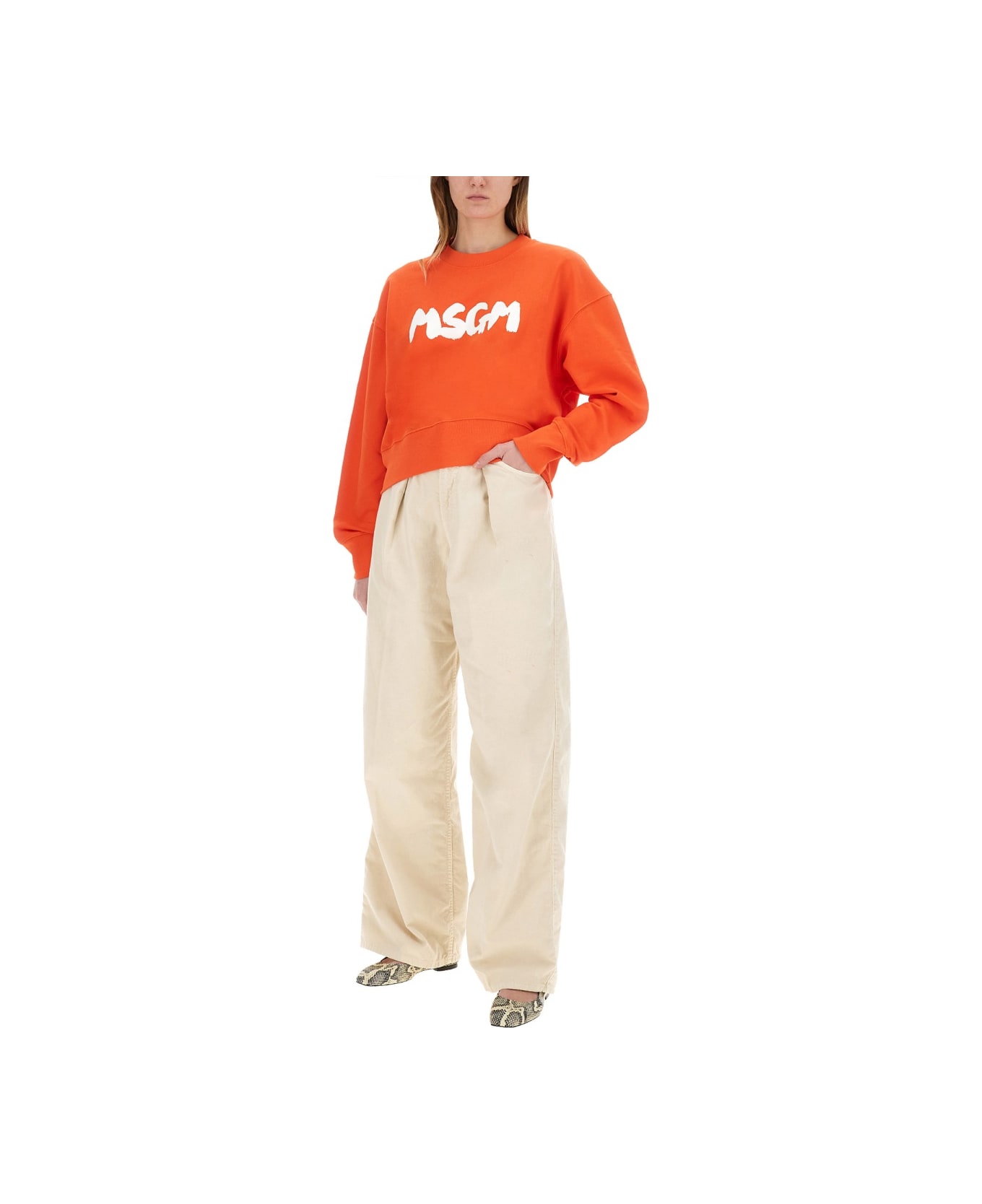 MSGM Sweatshirt With Logo - RED