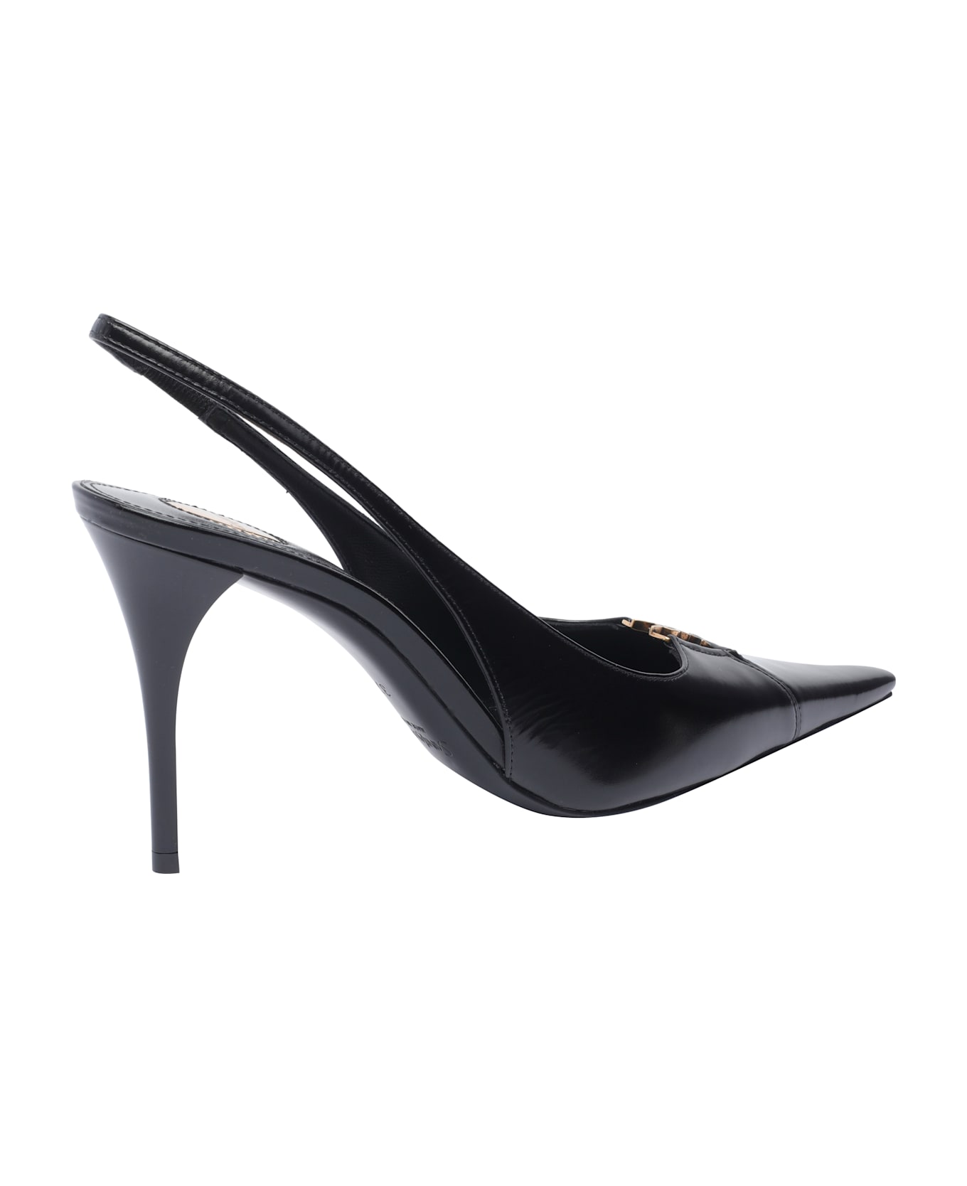 Saint Laurent Black Leather Babylone Breteuil Pumps - NERONERONERO