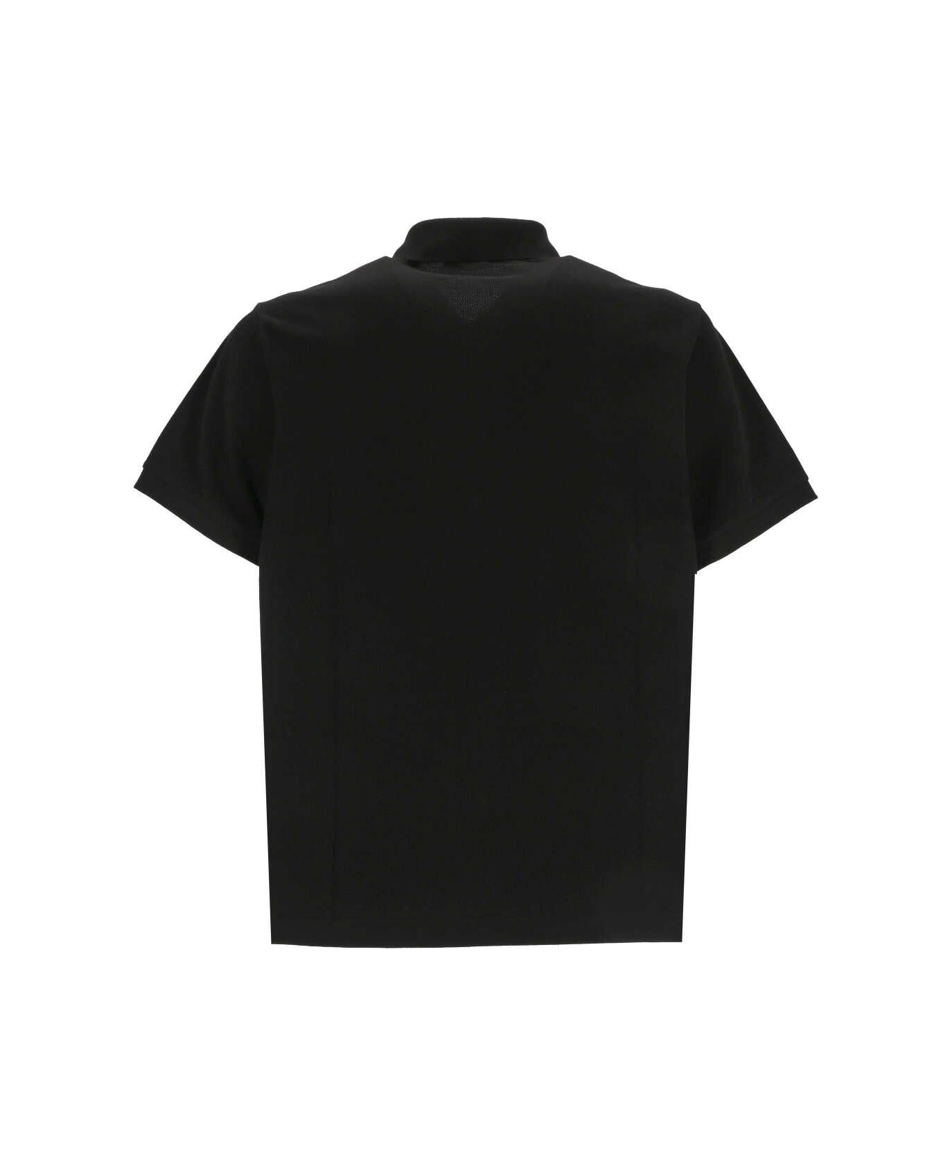 Stone Island Logo Patch Polo LAUREN Shirt - Black