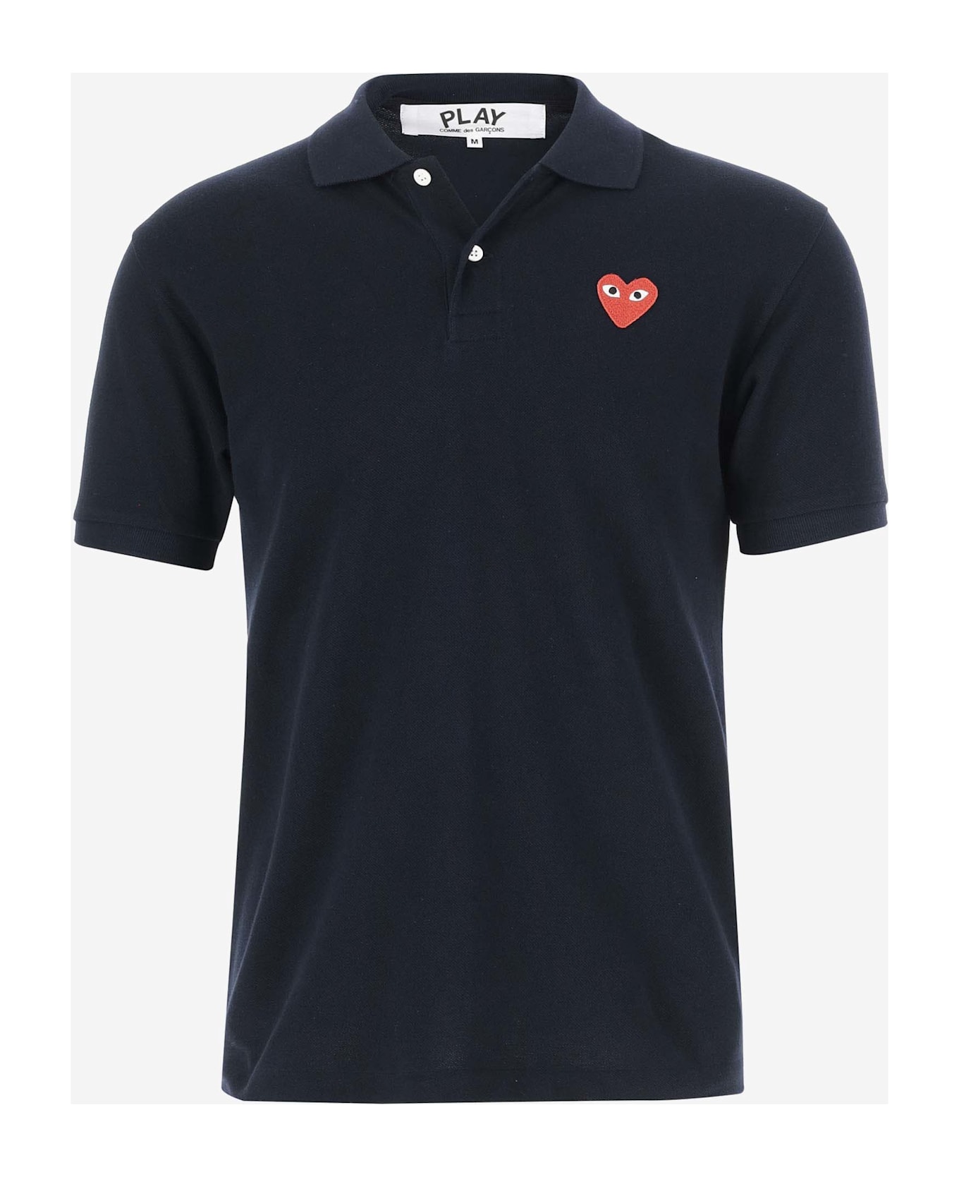 Comme des Garçons Play Cotton Polo Shirt With Logo - Blue
