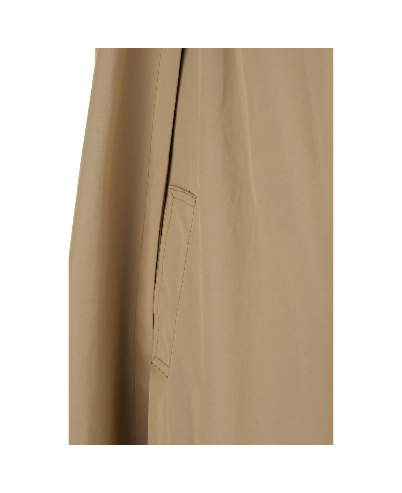 Federica Tosi Beige Cape With Collar And Hidden Closure In Fabric Woman - Beige