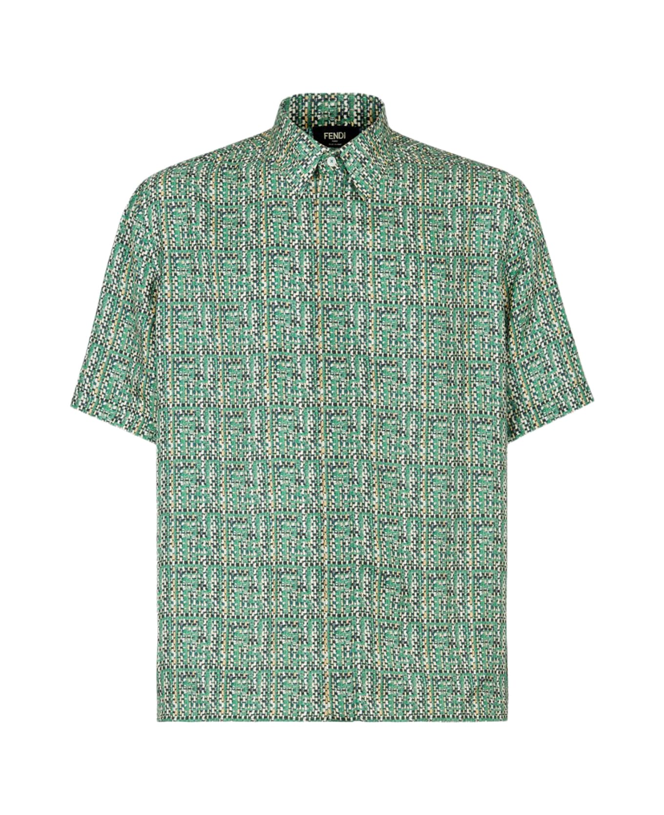 Fendi Printed Silk Shirt - Green シャツ