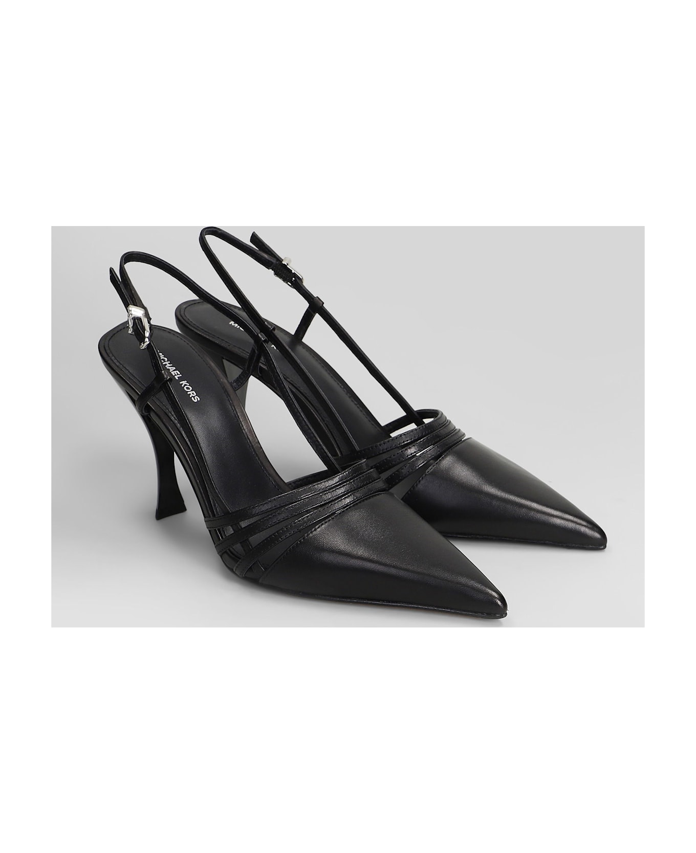MICHAEL Michael Kors Haisley Sling Pump Pumps In Black Leather - Black