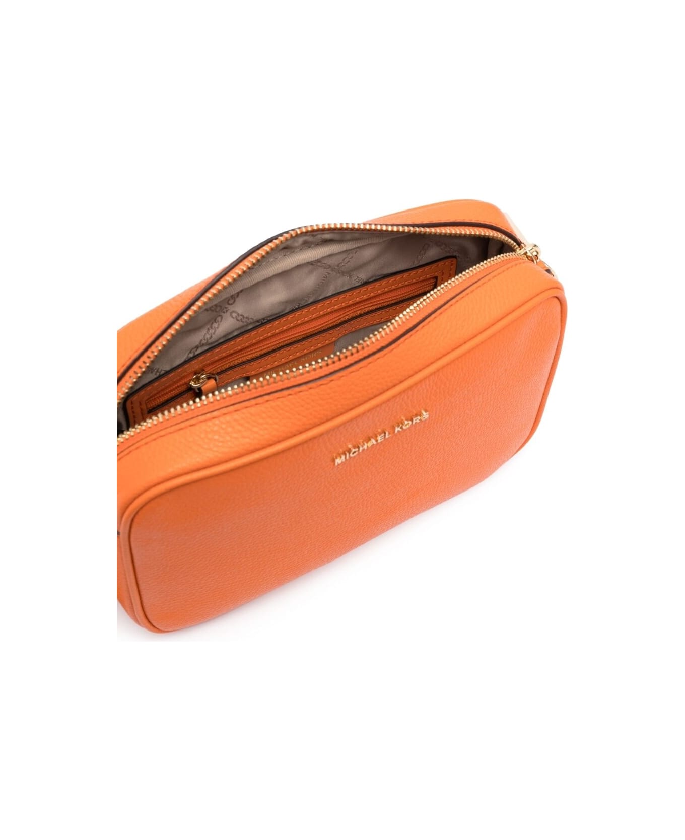 MICHAEL Michael Kors 'jet Set Medium' Orange Shoulder Bag With Logo Detail In Leather Woman - Orange