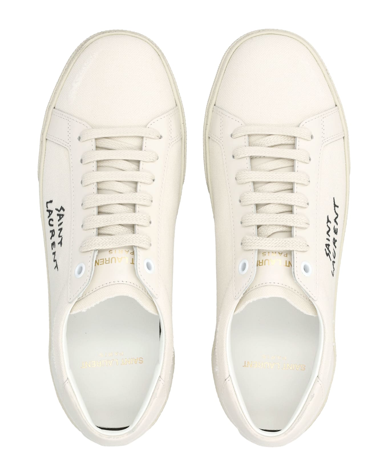 Saint Laurent Court Classic Sl/06 Woman
s Sneakers In Canvas - CREAM