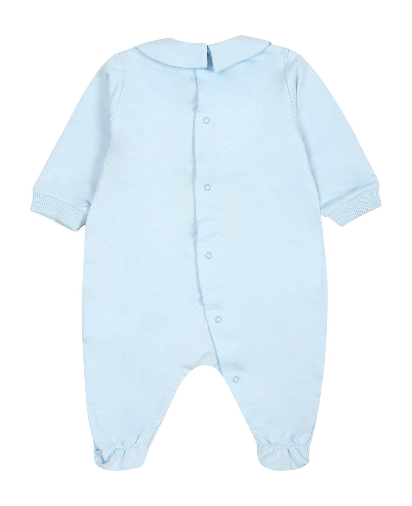 Moschino Light Blue Babygrow For Baby Boy With Teddy Bear - Light Blue ボディスーツ＆セットアップ