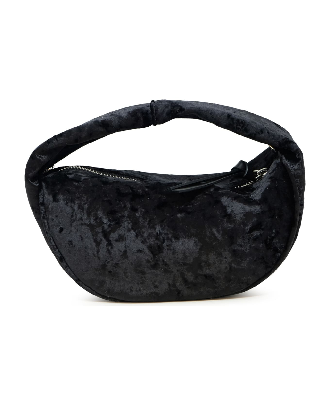 BY FAR Baby Cush Black Crushed Velvet Handbag