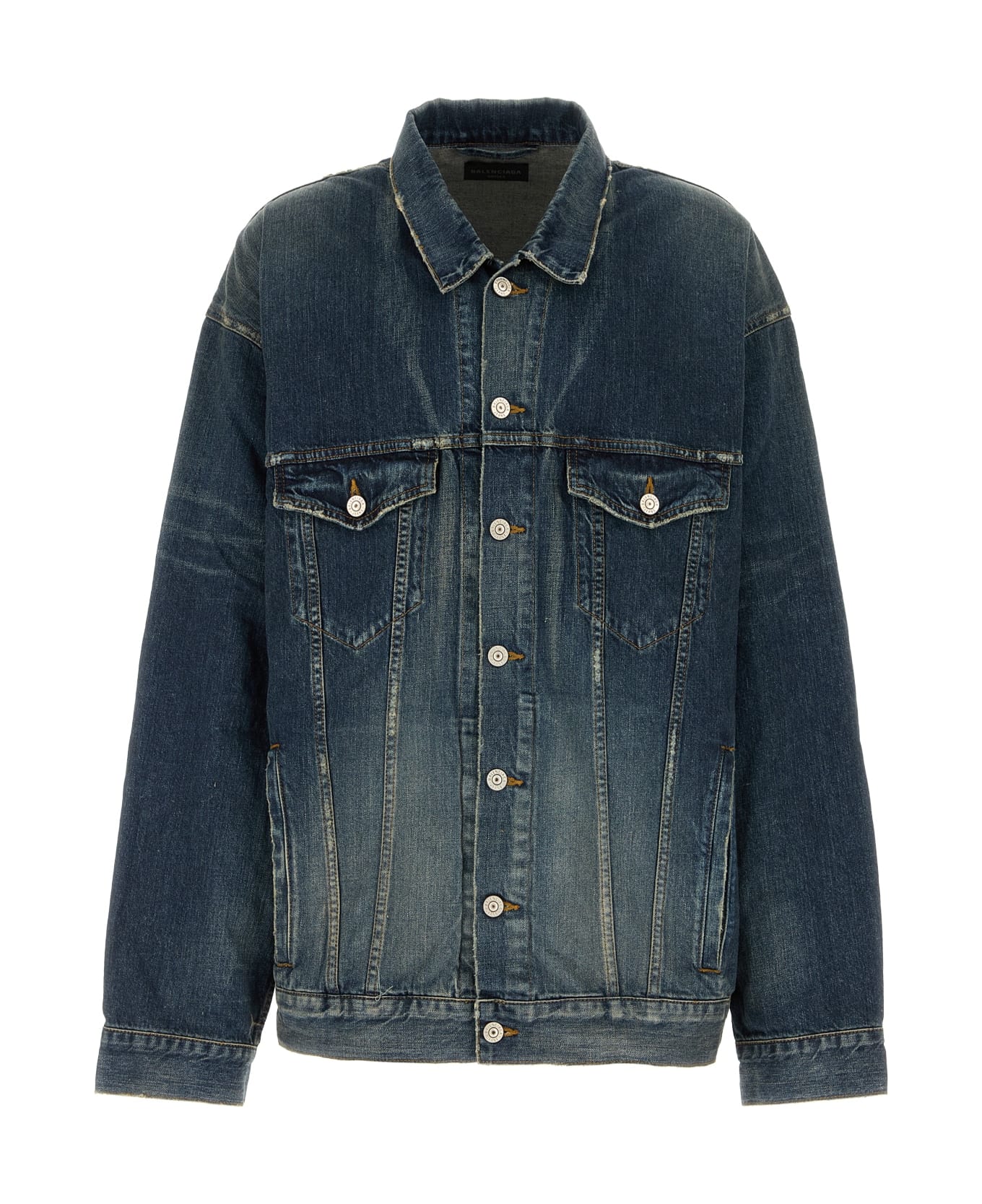 Balenciaga Denim Oversize Jacket - Blu